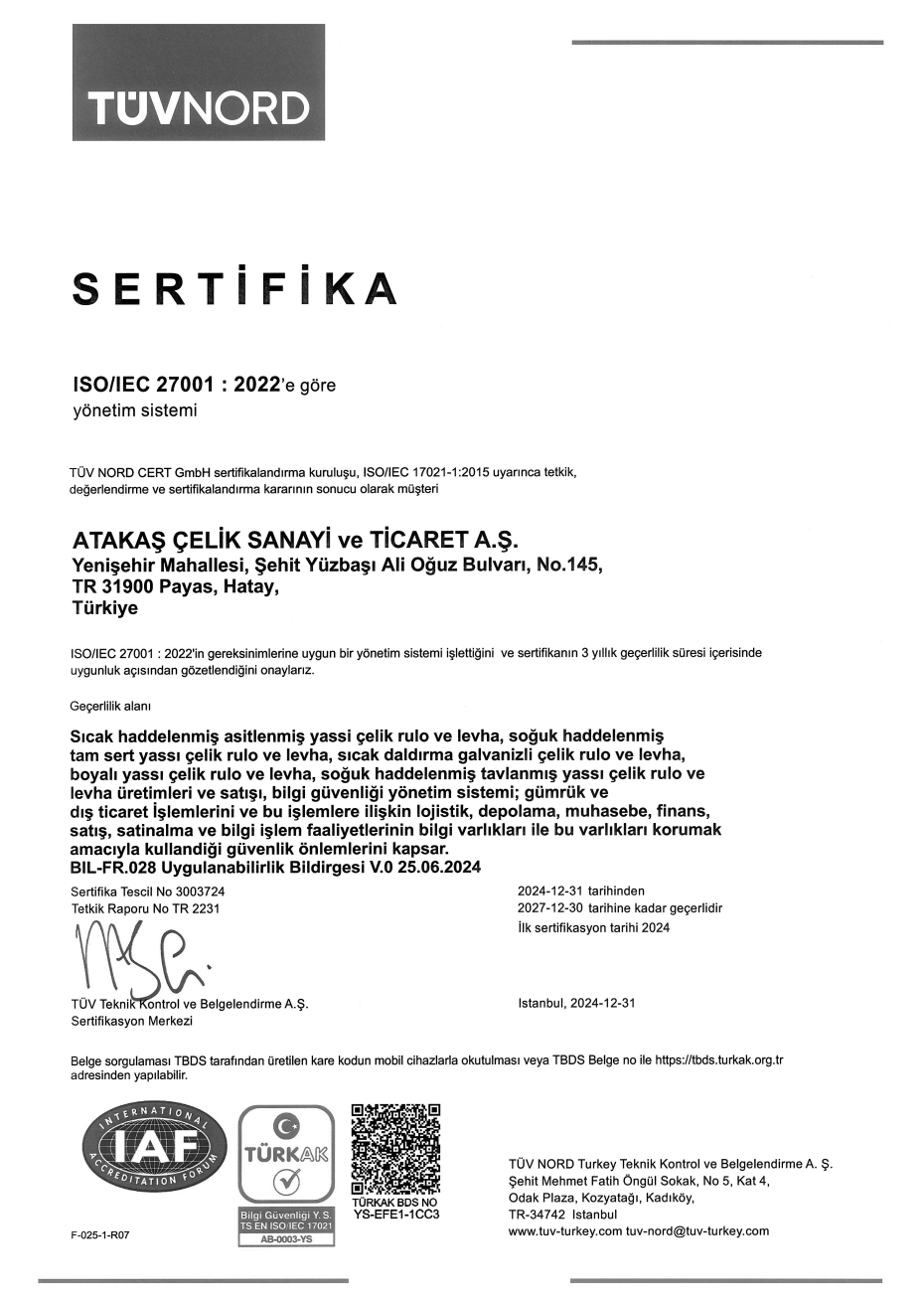 ISO 27001 TÜRKAK
